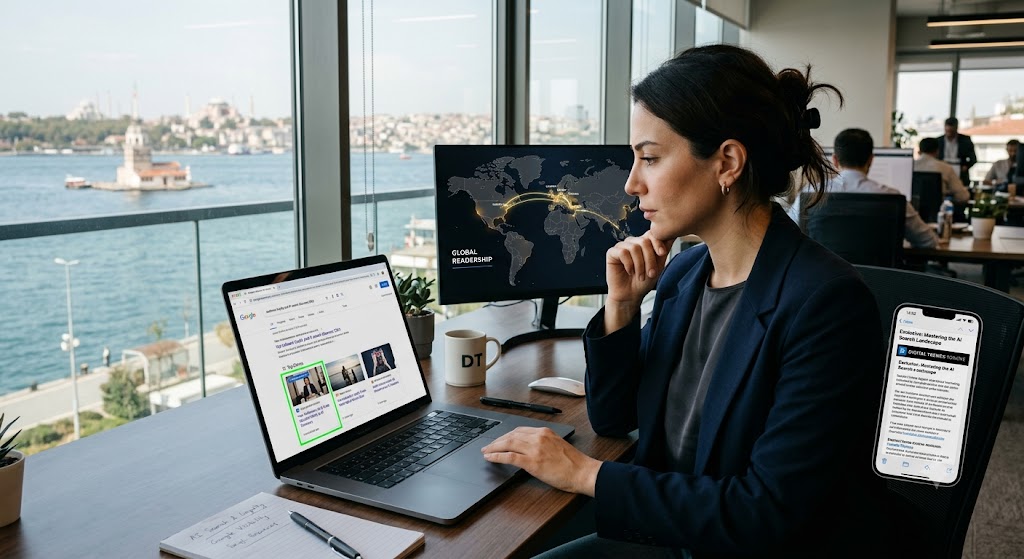 Turkish marketing professional exploring Google Preferred Sources and international search visibility for a global brand.