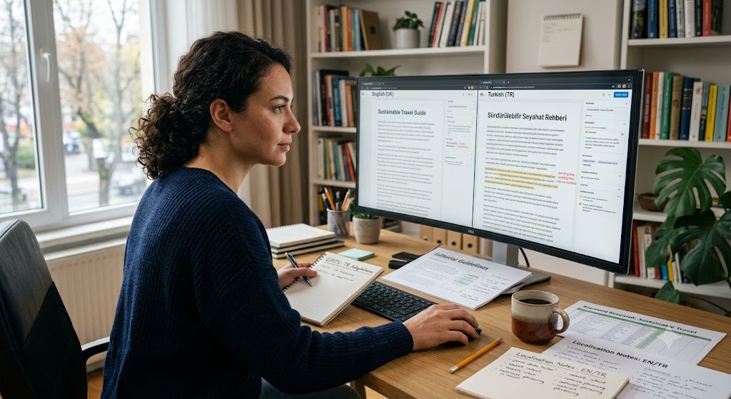 Content editor localising multilingual SEO content for AI search and international audiences.